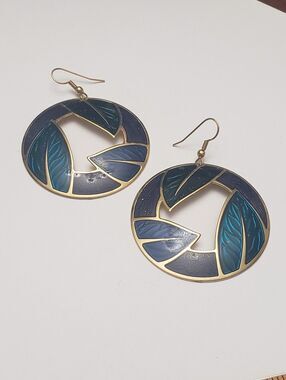 Vintage EDGAR BEREBI Large French Hook Dangle Earrings